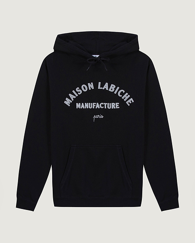 manufacture crozatier hoodie script pointillé black pret#color_black