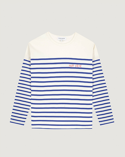 "nuit d"été' montpar sailor shirt#color_ivory-blue