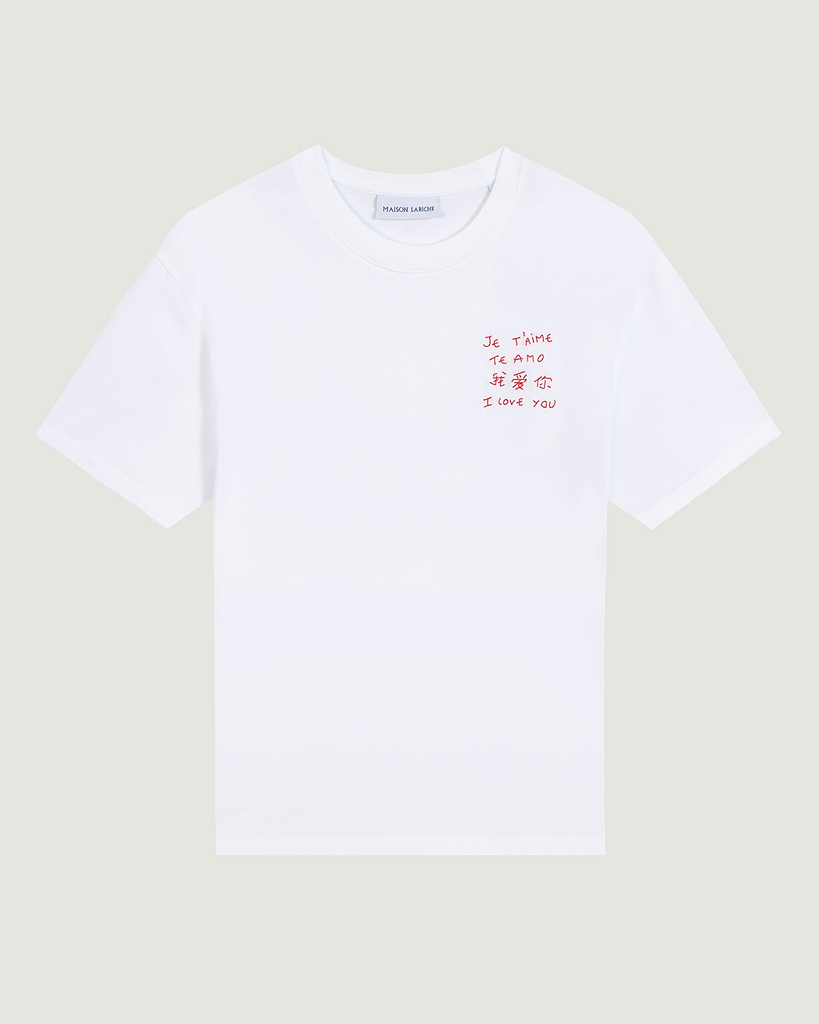 MAISON LABICHE ホワイト Tシャツ XS WMPOPINJTMTEAMOPOPIN-WHITE-