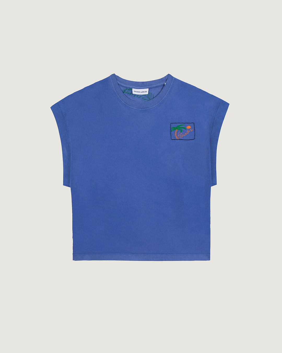 MAISON LABICHE ■ ② 24070910003610 embroidery TEE フレンチスリーブ レディース グレー S notch. tシャツ フレンチスリーブボックスTシャツ レディース