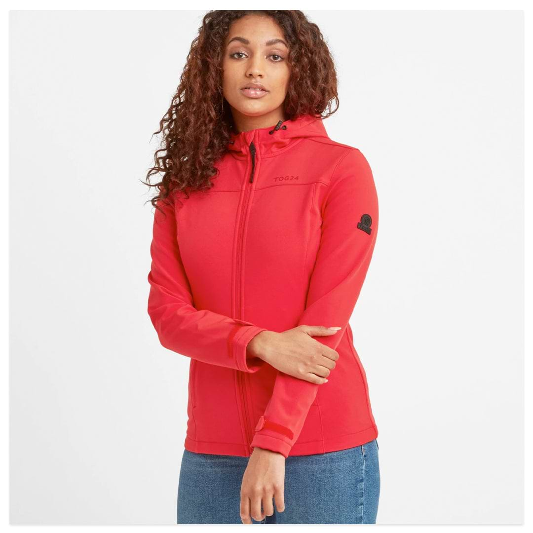 Keld Womens Softshell Hooded Jacket - Dark Coral