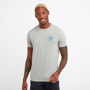 Malton Mens Graphic T-Shirt - Light Grey Marl