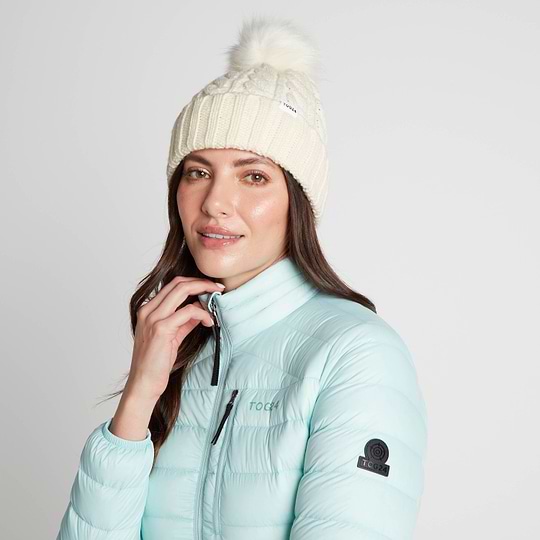 Womens white bobble hat on sale