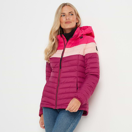 Pink lightweight padded jacket discount