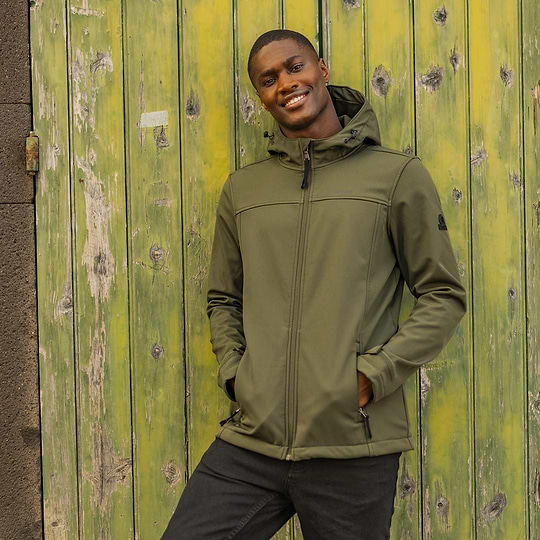 Men's softshell jacket with hood outlet