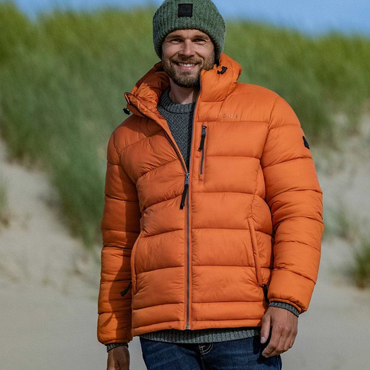 Orange winter coat mens 2025