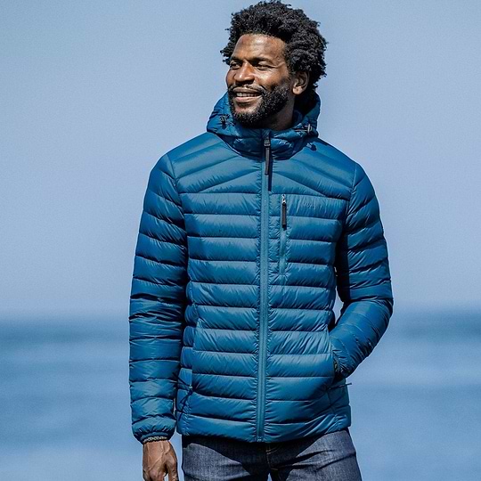 Mens long puffer jacket with hood clearance