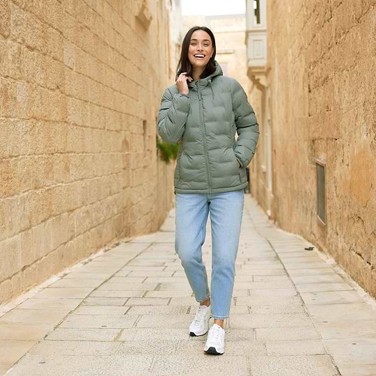 Women's Lightweight Down Puffer Jacket - Packable Short Quilted Coat, Winter Warm Zip-Up Padded Jacket