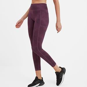 Ellyre Womens Gym Leggings - Dark Purple Print