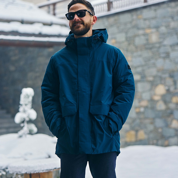 Pawter Mens Waterproof Down Parka - Petrol Green