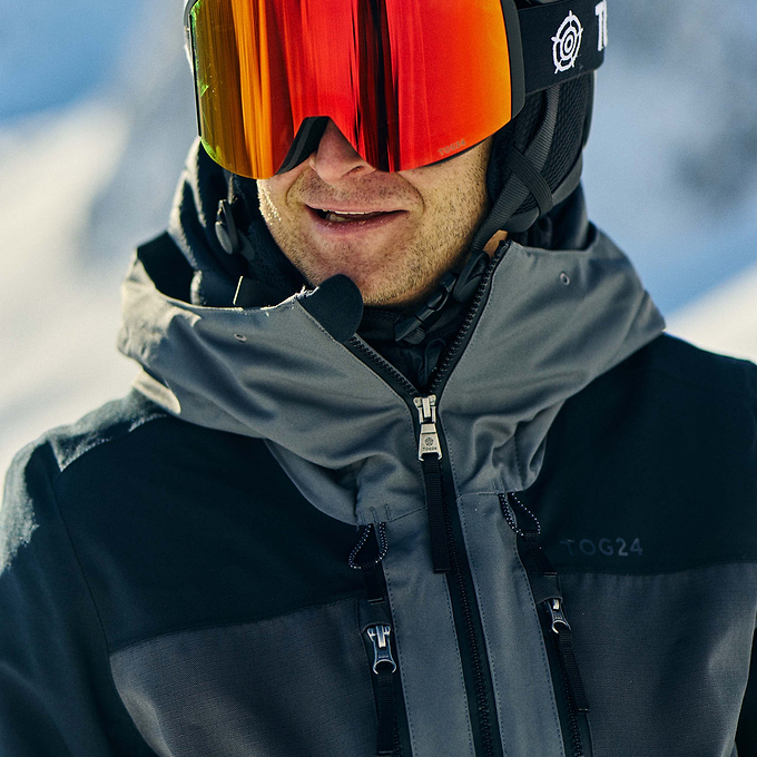 Nitehawk Mens Ski Jacket - Steel Grey/Soot Grey/Black