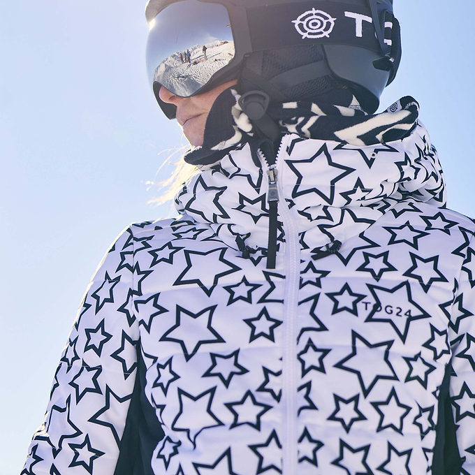 Vermont Womens Ski Jacket - Black/Optic White Outline Star