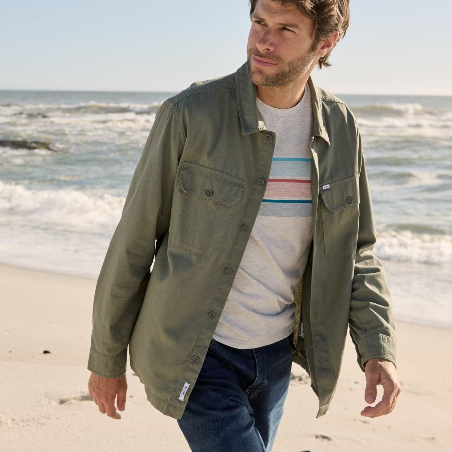 Khaki shacket mens outlet