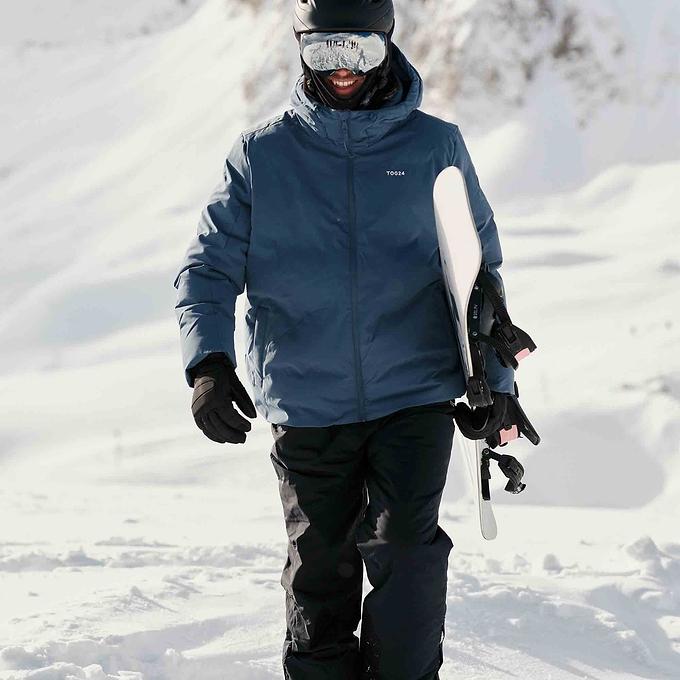 Davos Mens Shower Resistant Insulated Ski Jacket - Fjord Blue