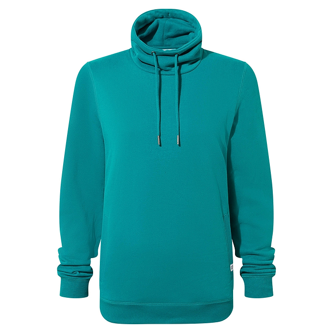 Abigail Womens Funnel Neck Sweat - Teal