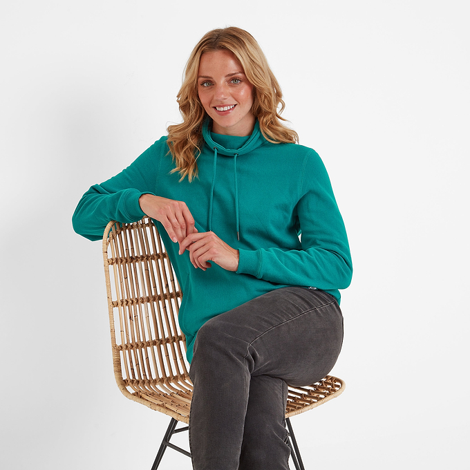 Abigail Womens Funnel Neck Sweat - Teal