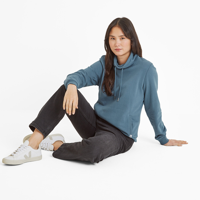 Abigail Womens Funnel Neck Sweat - Blue Dolphin