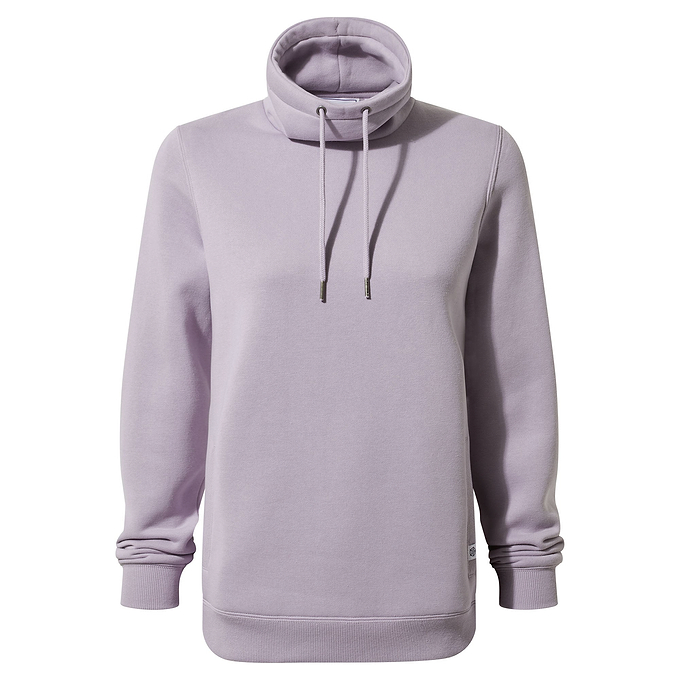 Abigail Womens Funnel Neck Sweat - Oatmeal Marl