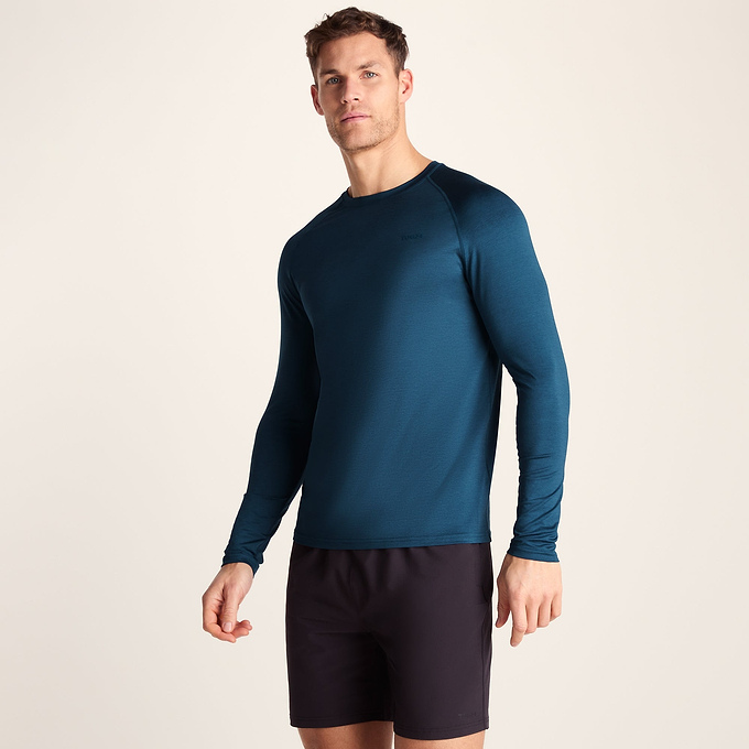 Ace Mens Long Sleeve Performance T-Shirt - Inky Blue