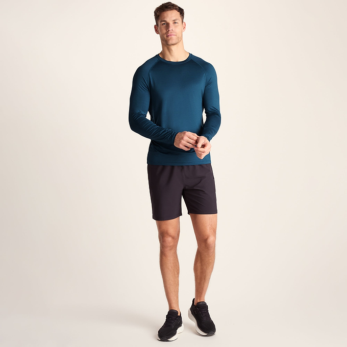 Ace Mens Long Sleeve Performance T-Shirt - Inky Blue