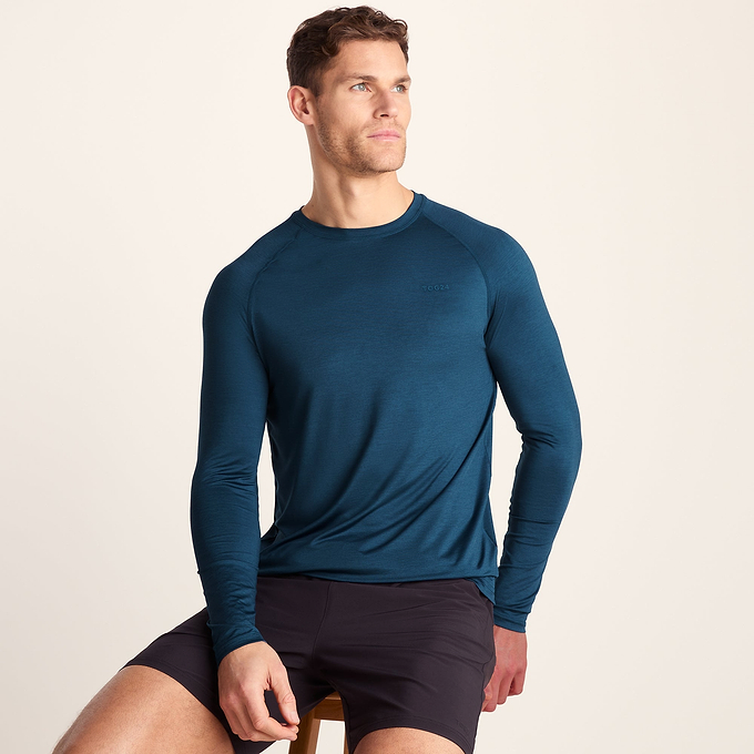 Ace Mens Long Sleeve Performance T-Shirt - Inky Blue