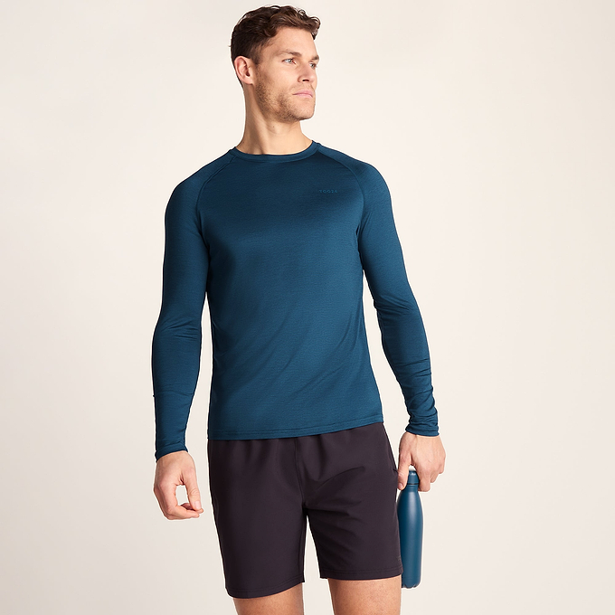 Ace Mens Long Sleeve Performance T-Shirt - Inky Blue
