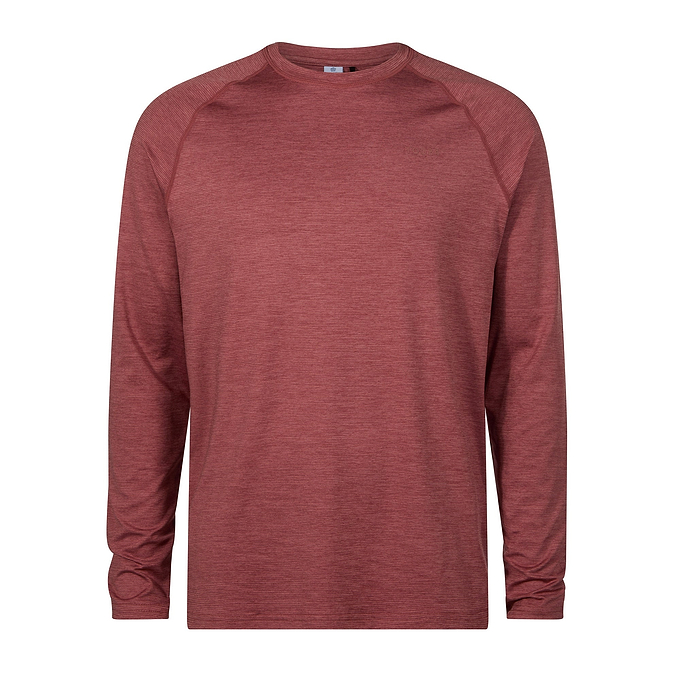 Ace Mens Long Sleeve Performance T-Shirt - Garnet Red