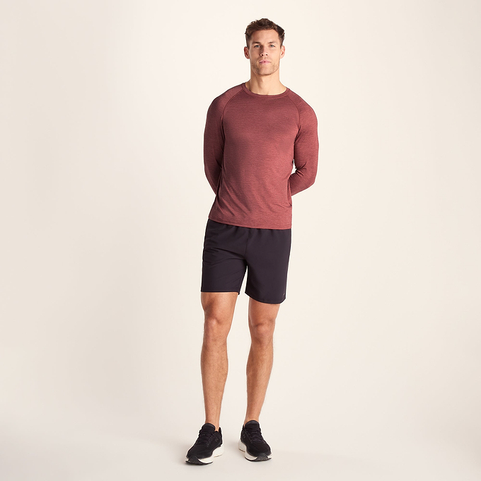 Ace Mens Long Sleeve Performance T-Shirt - Garnet Red