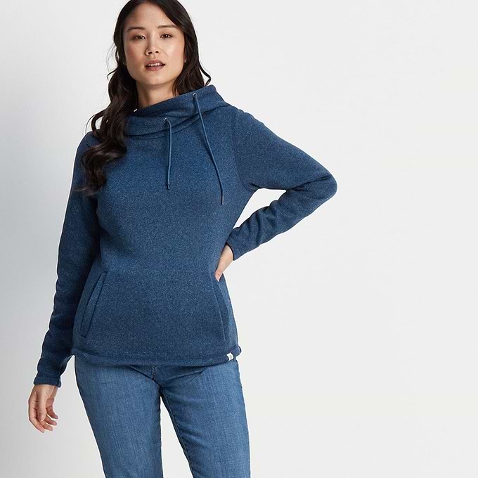 Acer Womens Knitlook Fleece Hoody - Blueberry Marl