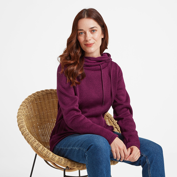 Acer Womens Knitlook Fleece Hoody - Purple Berry Marl