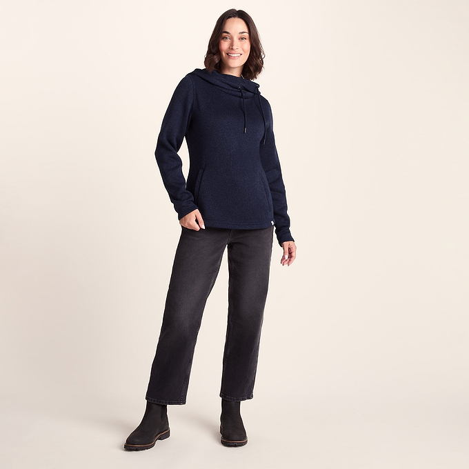 Acer Womens Knitlook Fleece Hoody - Oxford Blue Marl