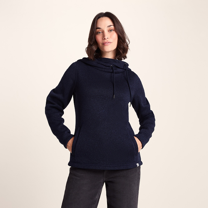 Acer Womens Knitlook Fleece Hoody - Oxford Blue Marl