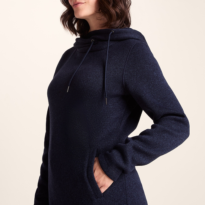 Acer Womens Knitlook Fleece Hoody - Oxford Blue Marl