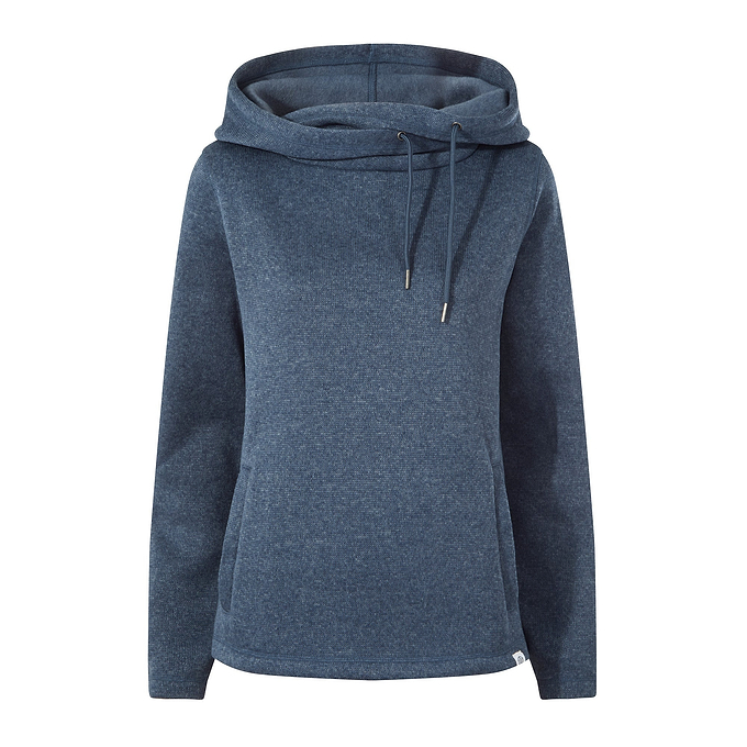 Acer Womens Oversized Supersoft Knitlook Fleece Hoody - Smokey Blue Melange