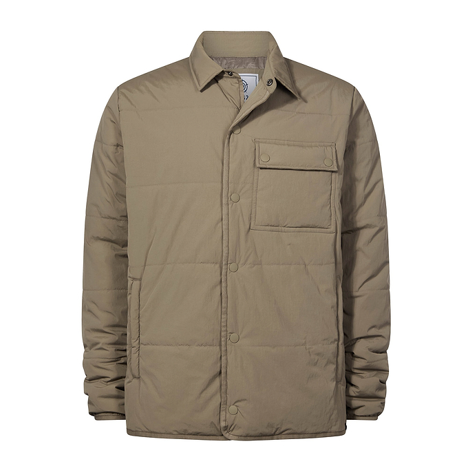 Adamson Mens Shower Resistant Insulated Shacket - Mushroom