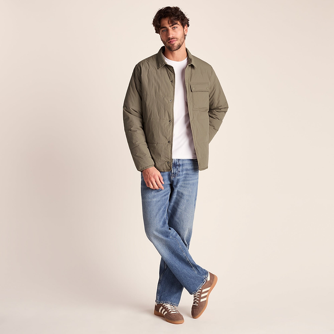 Adamson Mens Shower Resistant Insulated Shacket - Mushroom