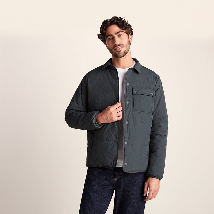 Adamson Mens Shower Resistant Insulated Shacket - Deep Slate