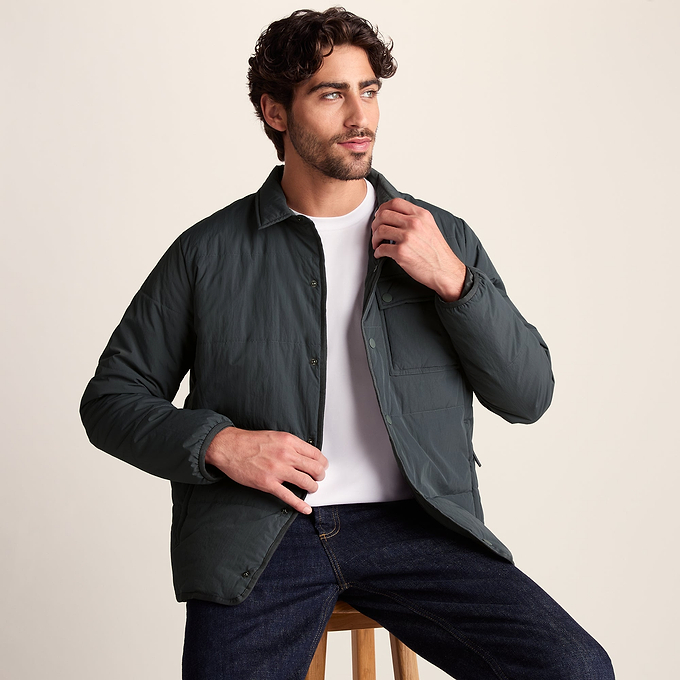 Adamson Mens Shower Resistant Insulated Shacket - Deep Slate