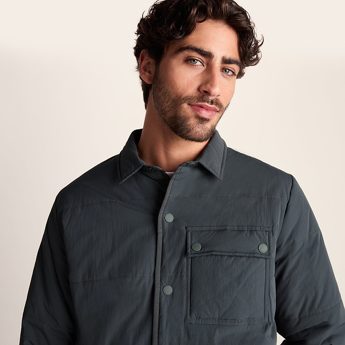 Adamson Mens Shower Resistant Insulated Shacket - Deep Slate