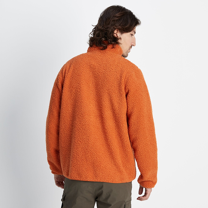 Adams Mens Sherpa Half Zip Fleece - Dark Orange