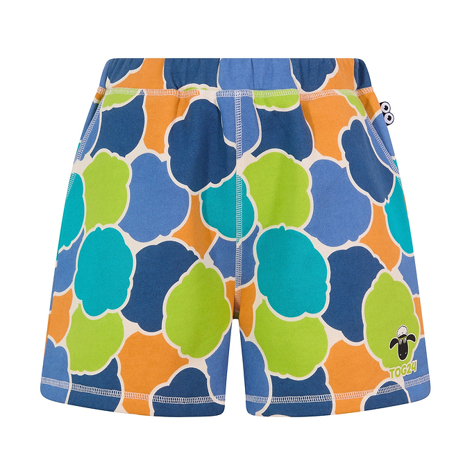 Afrino Kids Shaun the Sheep Sweatshort - Lime Cloud Print