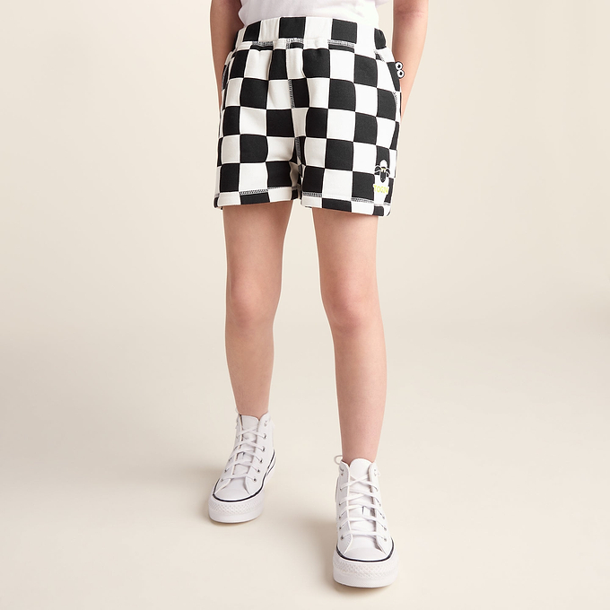 Afrino Kids Shaun the Sheep Sweatshort - Black Woolly Checkerboard