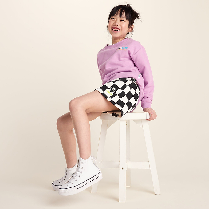 Afrino Kids Shaun the Sheep Sweatshort - Black Woolly Checkerboard