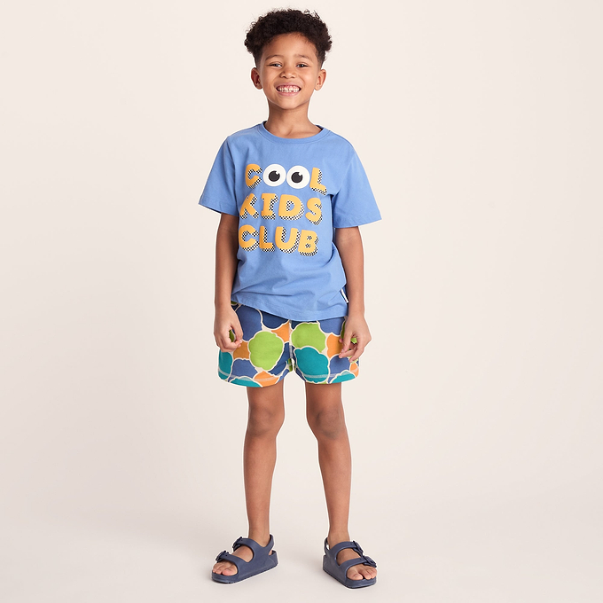 Afrino Kids Shaun the Sheep Sweatshort - Lime Cloud Print