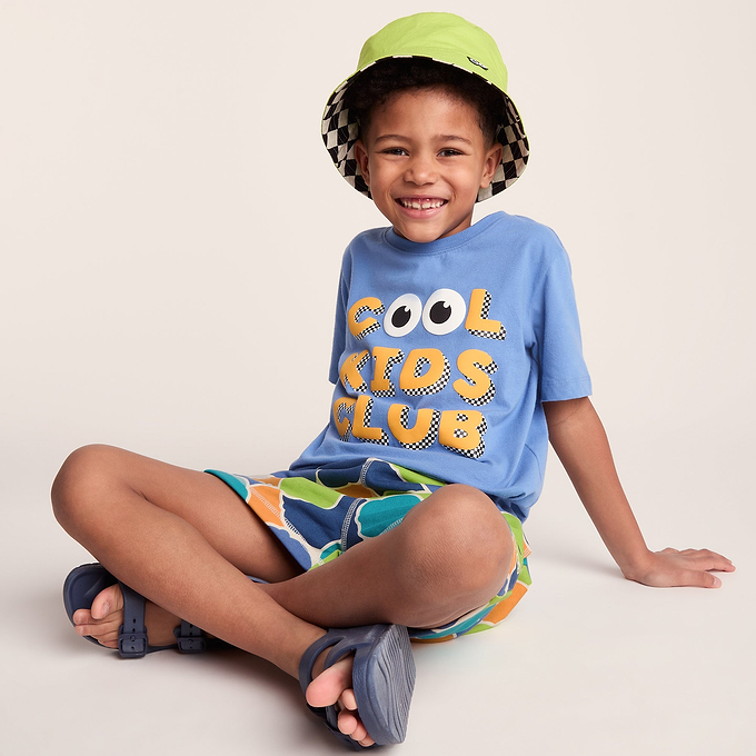 Afrino Kids Shaun the Sheep Sweatshort - Lime Cloud Print