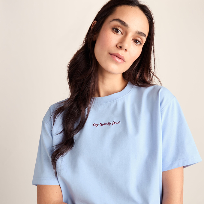 Agnes Womens Relaxed Fit Supersoft Premium T-Shirt - Ash Blue