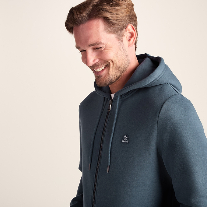 Alden Mens Zip Hoody - Arctic Blue