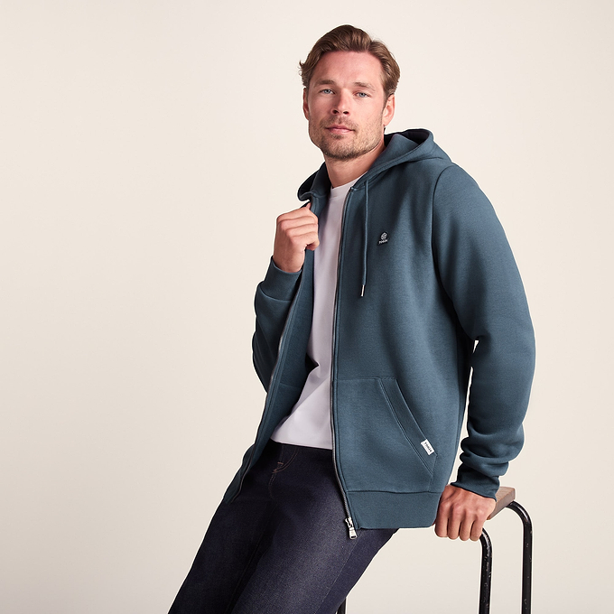 Alden Mens Zip Hoody - Arctic Blue