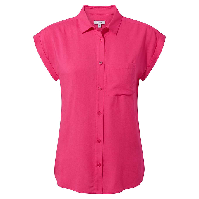 Alston Womens Shoer Short Sleeve Shirt - Hibiscus Pink