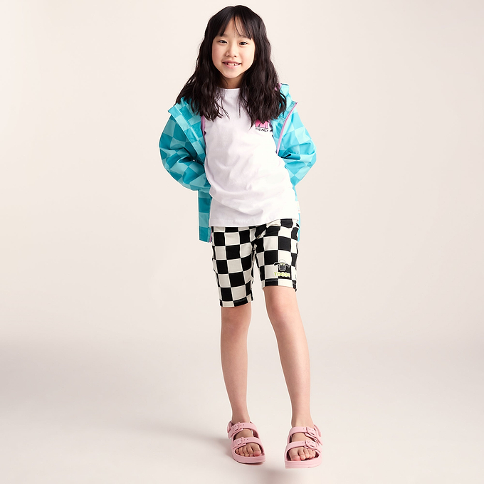 Altay Kids Shaun the Sheep Cycling Short - Black Woolly Checkerboard